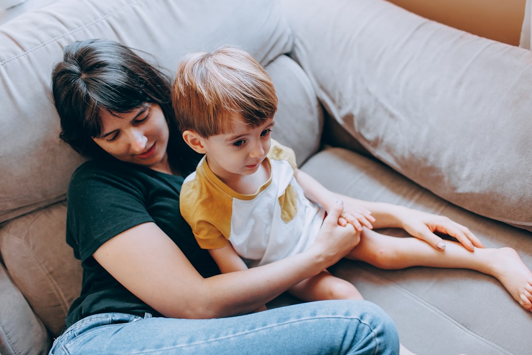 Parent and child connecting.